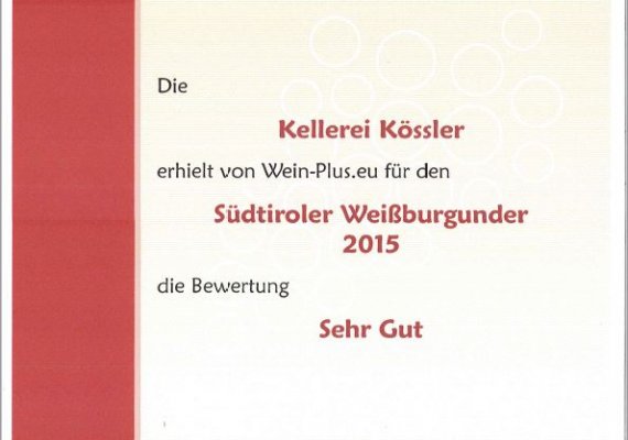 Wein Plus - Weissburgunder 2015